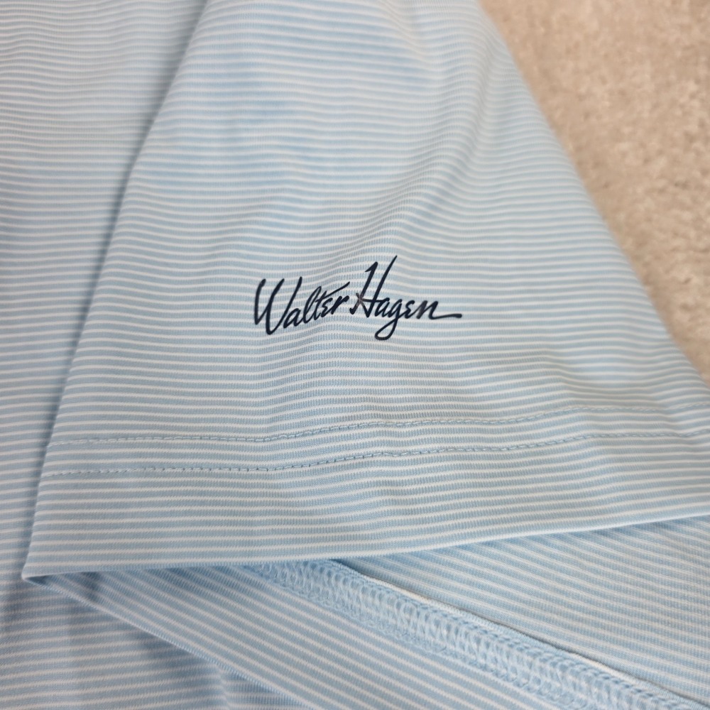 Walter Hagen Polo Shirt Mens 4XLT Blue White Striped Stretch Performance NWT - Picture 4 of 14